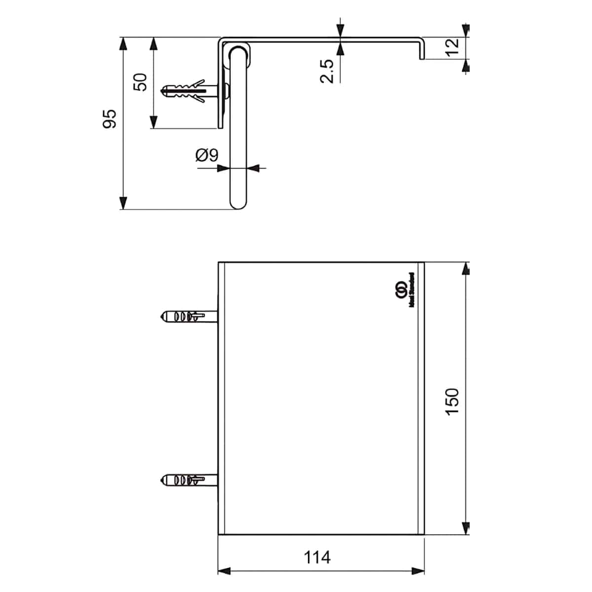 Accesoriu baie 150×114×95 mm aluminiu rosé