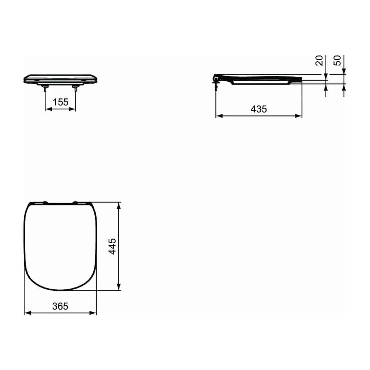 Capac WC Duroplast Tesi Matt Black slim silentios