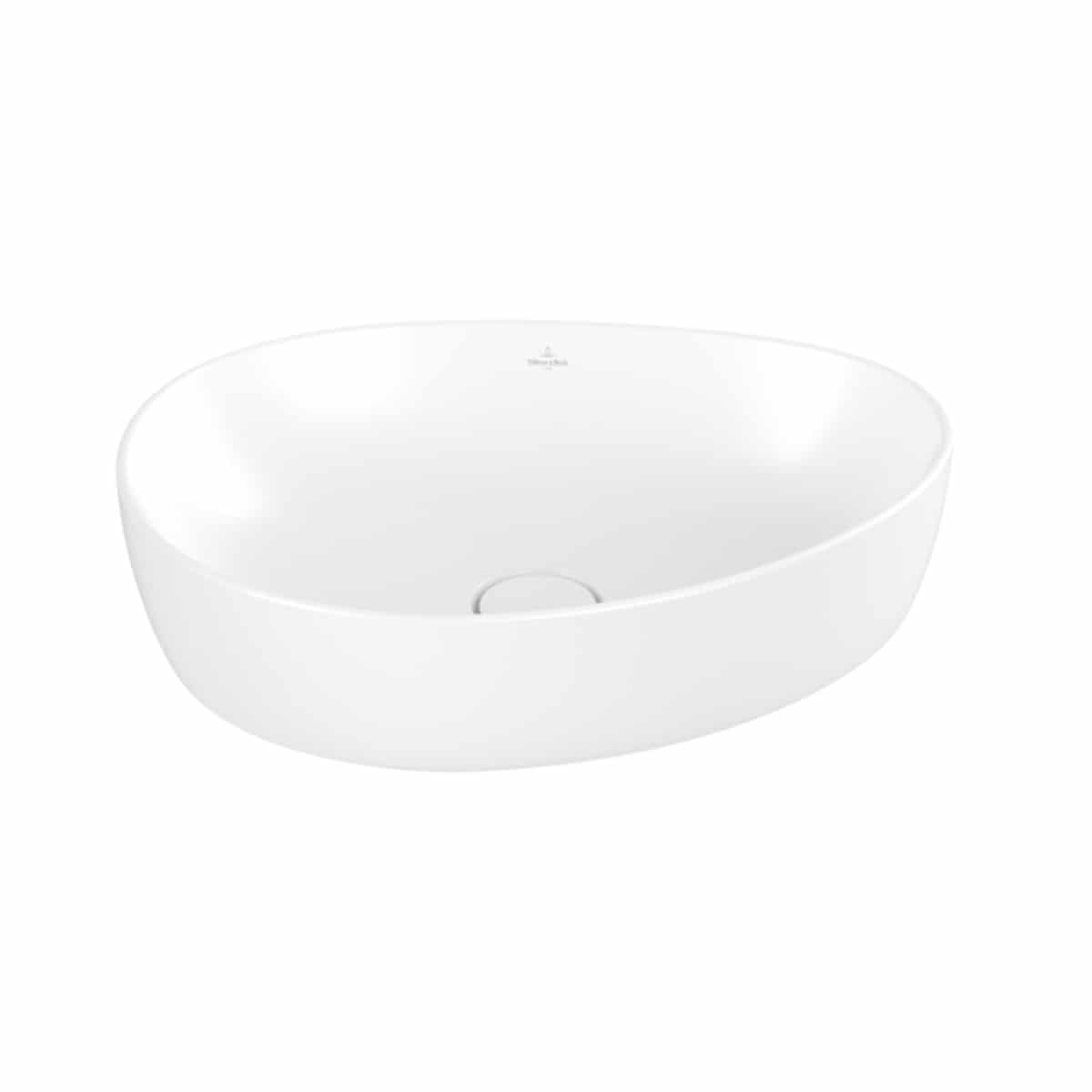 Lavoar pe blat Antao 510 x 400 x 146 mm, Villeroy & Boch, culoare Stone White, finisaj CeramicPlus, fara orificiu de preaplin, 4A7351