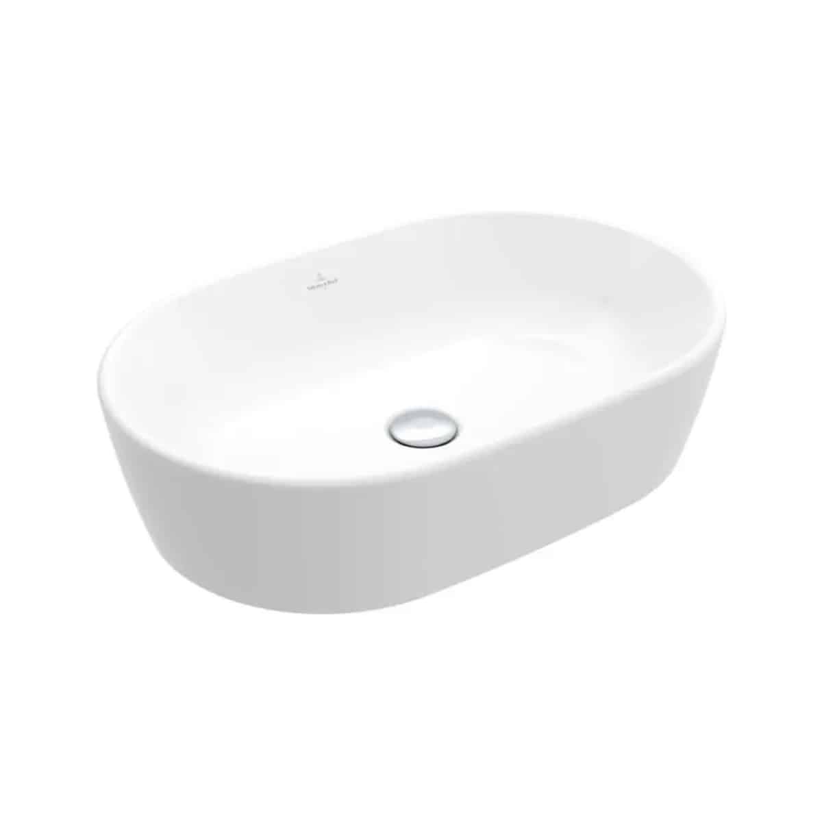 Lavoar cu montare pe blat, 60x40 cm, Villeroy & Boch Architectura, cu preaplin, alb alpin 5A2660