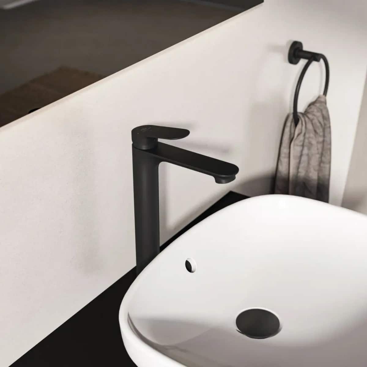 Ideal Standard Ceralife O - Baterie de lavoar ClickClack cu evacuare, BlueStart, negru matase - imagine 2