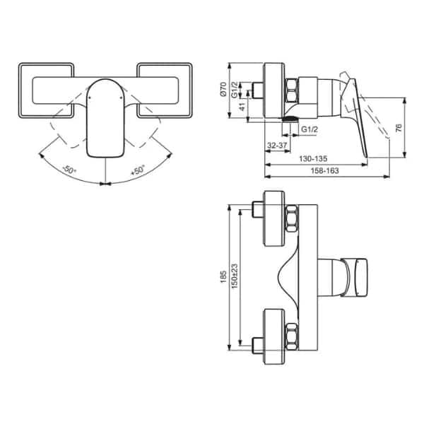 Baterie dus Ideal Standard Ceralife C crom - imagine 2