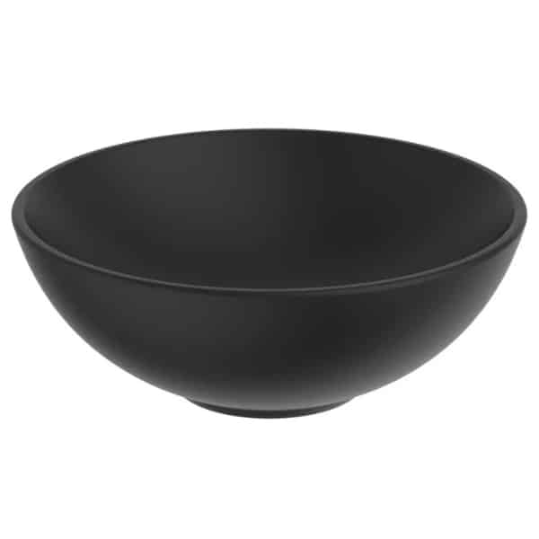 Lavoar rotund pe blat 410 mm ceramic negru fara preaplin