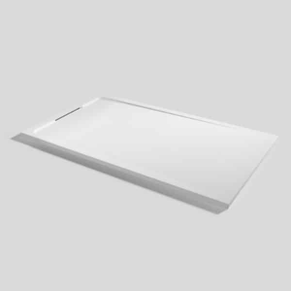 Cadita de dus Halo Zero 100x80 Blanco – rectangular, cu bonde Standard Line și grila Akron
