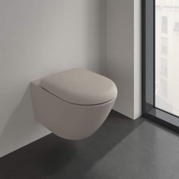 Vas WC suspendat Villeroy & Boch Antao Almond Rimless TwistFlush 37x56 cm – CeramicPlus, design oval