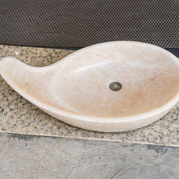 Lavoar pe blat HARMONY din jad, handmade, 64 x 34 x 13 - imagine 2