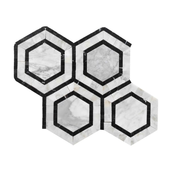 Placa mozaic decorativ handmade din marmura 280 × 315 mm