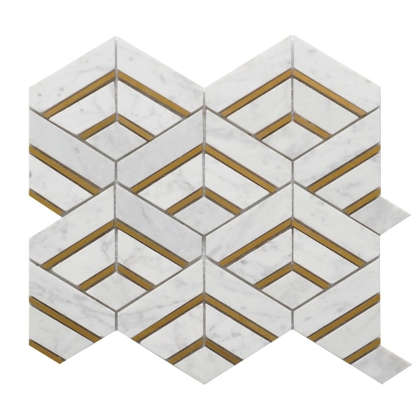 Placa mozaic decorativ handmade din marmura 305 × 295 mm