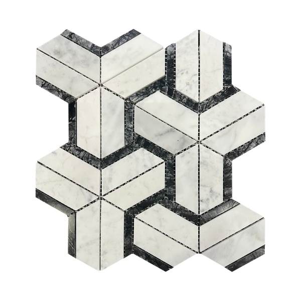 Placa mozaic decorativ handmade din marmura 297 × 256 mm
