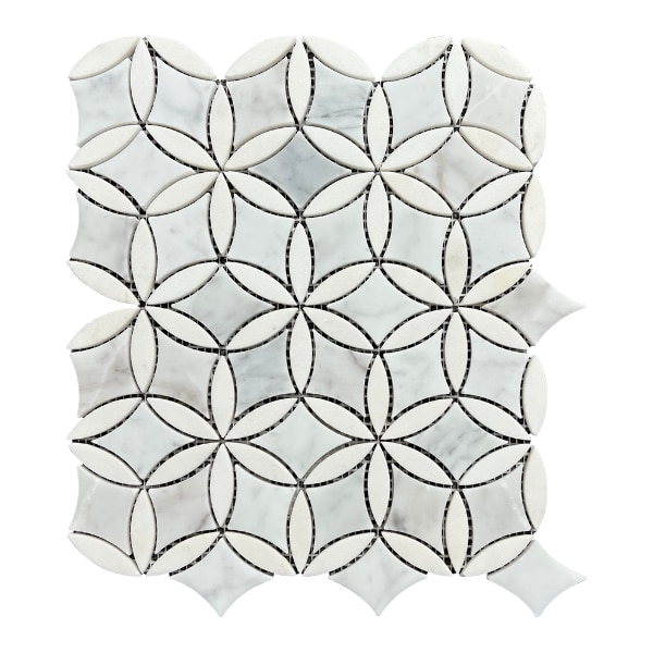 Placa mozaic decorativ handmade din marmura 265 × 306 mm