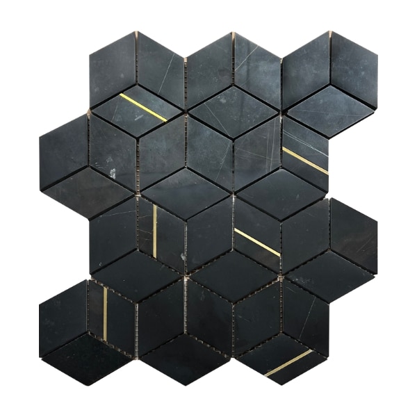 Placa mozaic decorativ handmade din marmura 290 × 340 mm