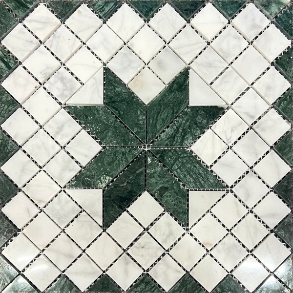 Placa mozaic decorativ handmade din marmura 300 × 300 mm