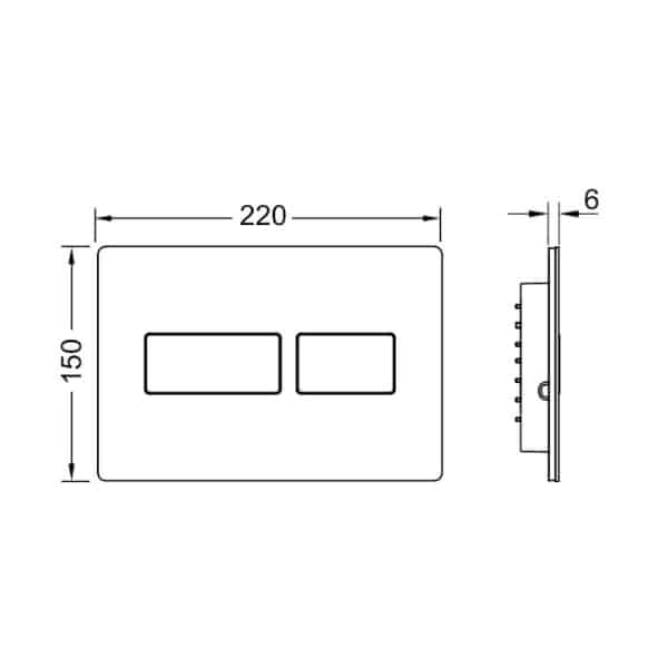 Clapeta WC TECE Solid otel inoxidabil periat, 2 trepte - imagine 2