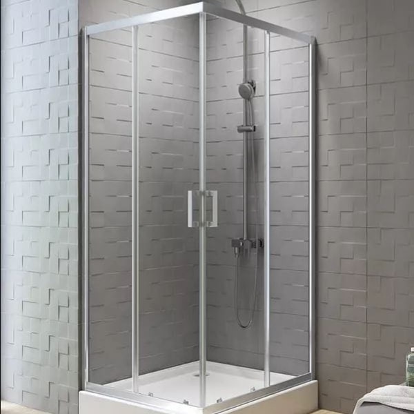 Cabina dus patrata NEW VARIA 80 × 80 × 200 cm usa culisanta sticla 6 mm