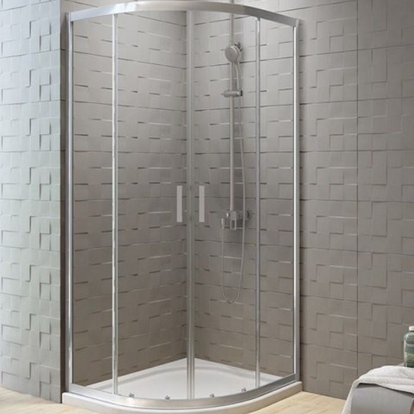 Cabina dus rotunda NEW VARIA 80 × 80 × 200 cm usa culisanta sticla 6 mm
