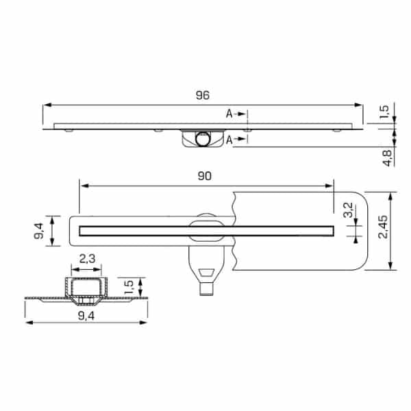 Rigola dus 60 cm VISIO SLIM grila cupru periat - imagine 3