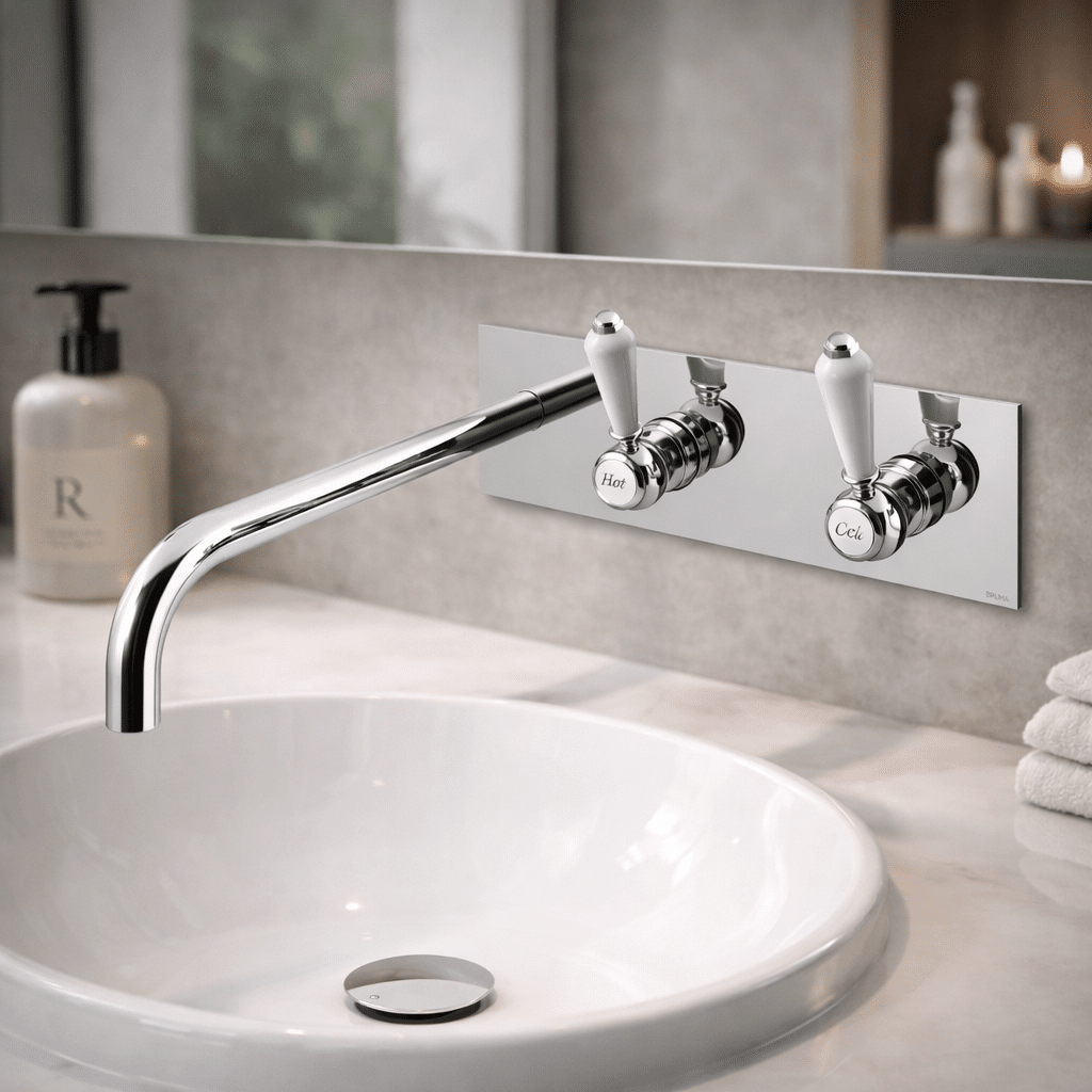 Baterie lavoar din perete Classico Chrome, Bruma
