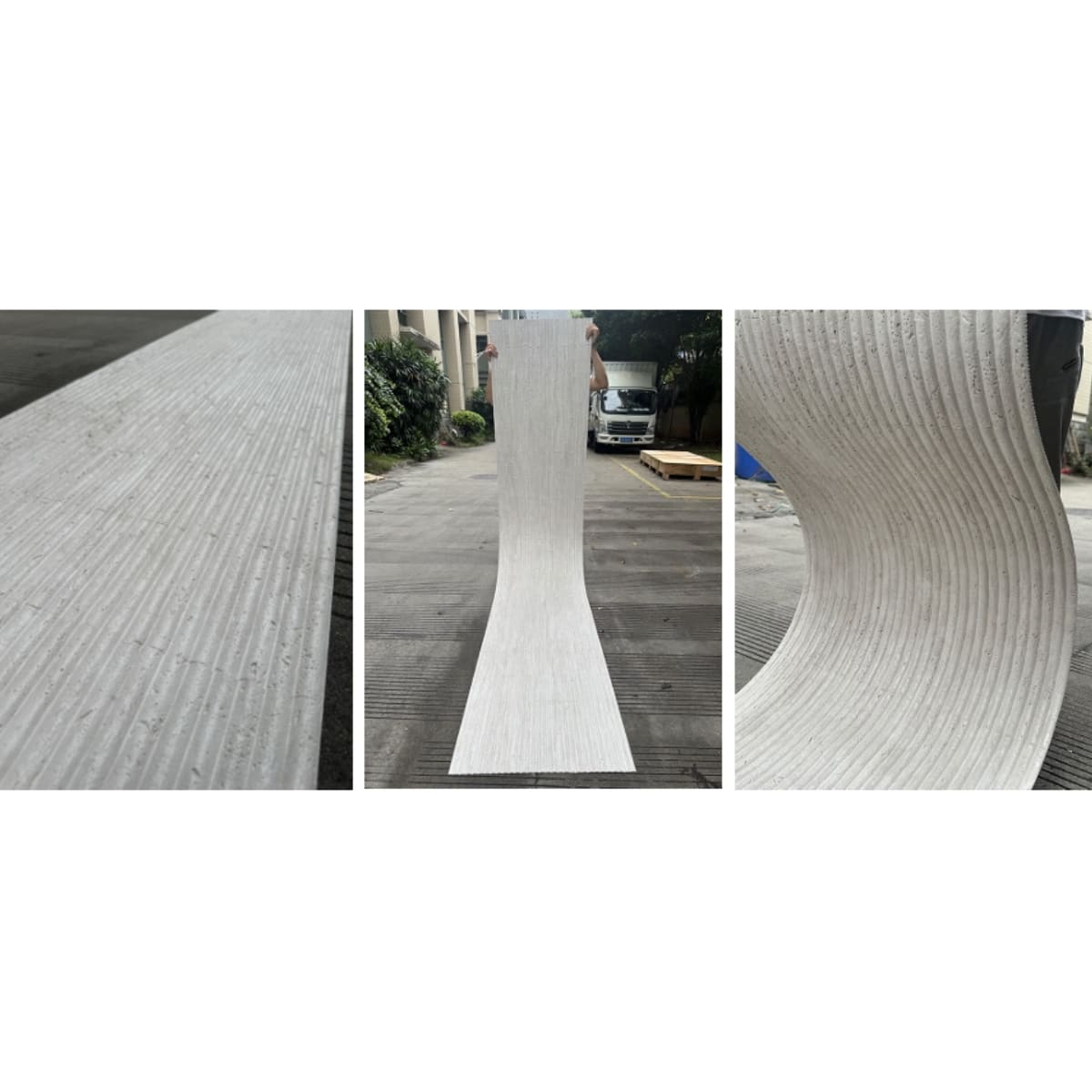 Placa flexibila din piatra naturala Roman Pillar Milan White 300x60.8 cm - imagine 3