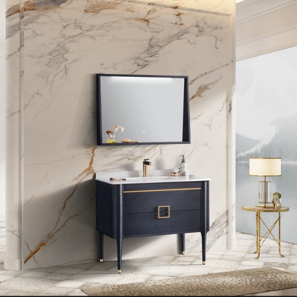 design baie elegantă cu set de lavoar și bază 