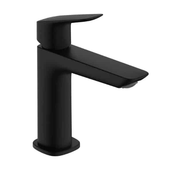 Baterie lavoar Hansgrohe Logis negru mat CoolStart EcoSmart cu evacuare