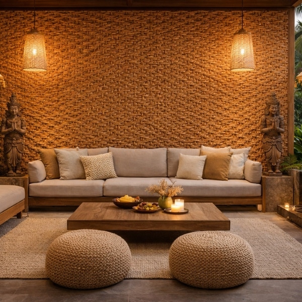 Placa flexibila din piatra naturala Big Weaving Khaki 300x120 cm - imagine 2