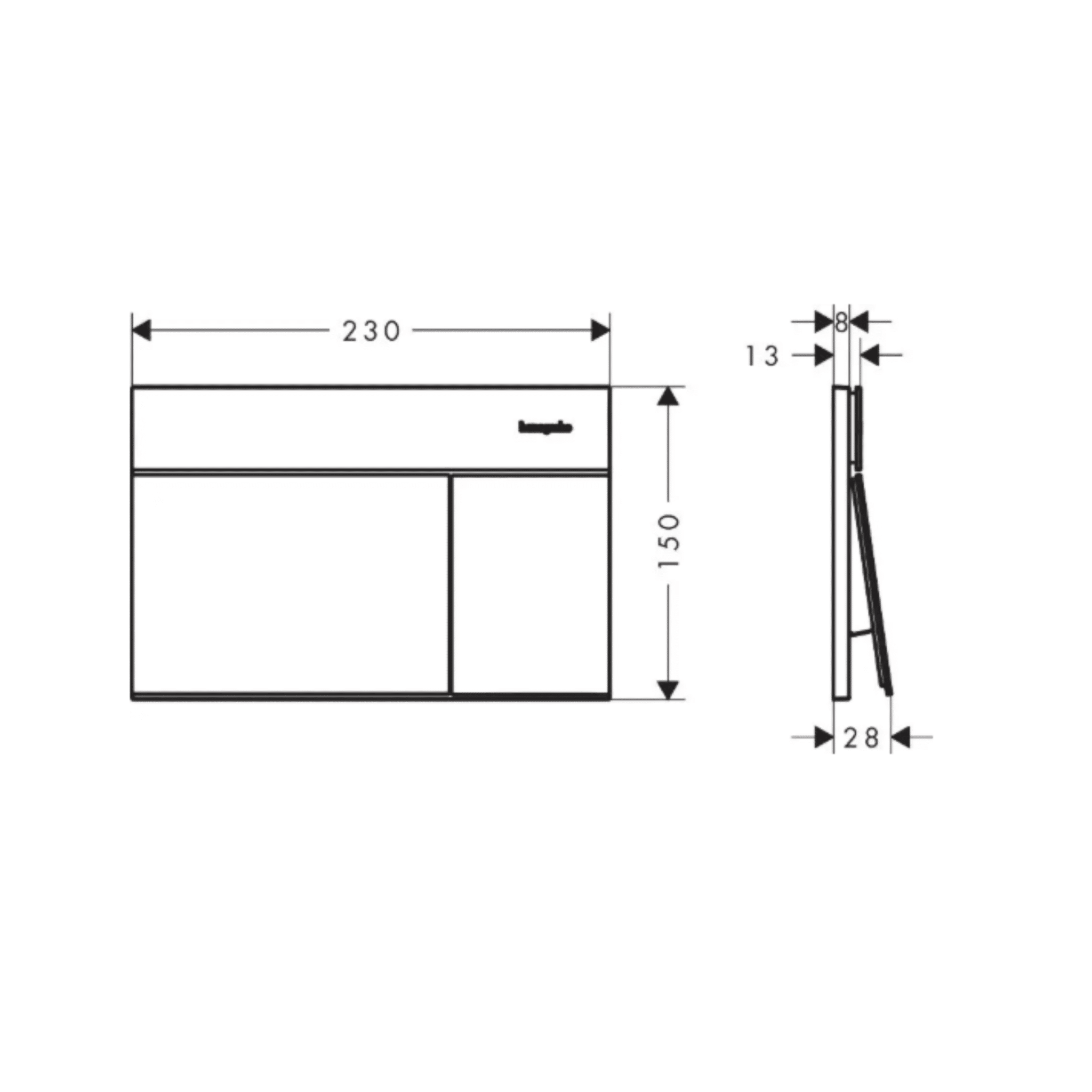 Clapeta de actionare WC, brushed bronze, Hansgrohe, iFrame Element E - imagine 4