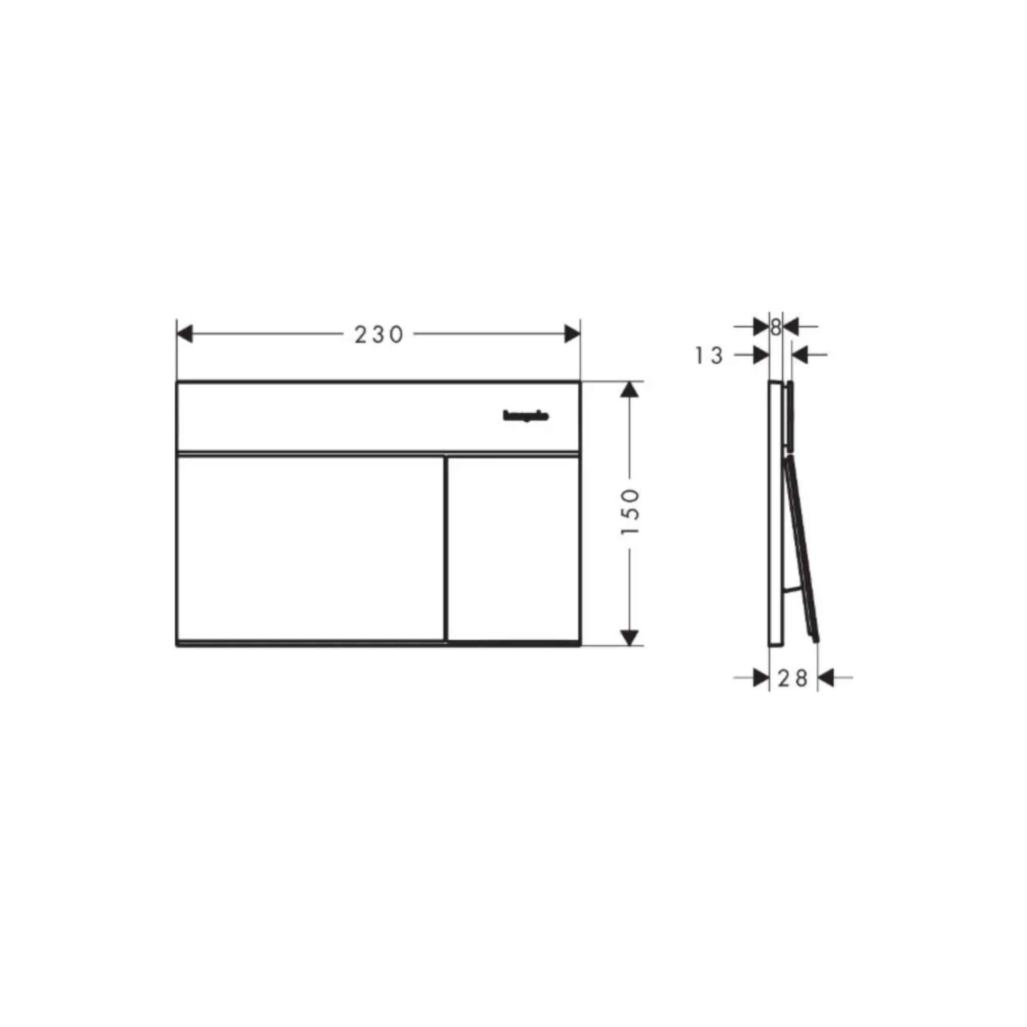 Clapeta de actionare, crom, Hansgrohe iFrame Element E - imagine 3