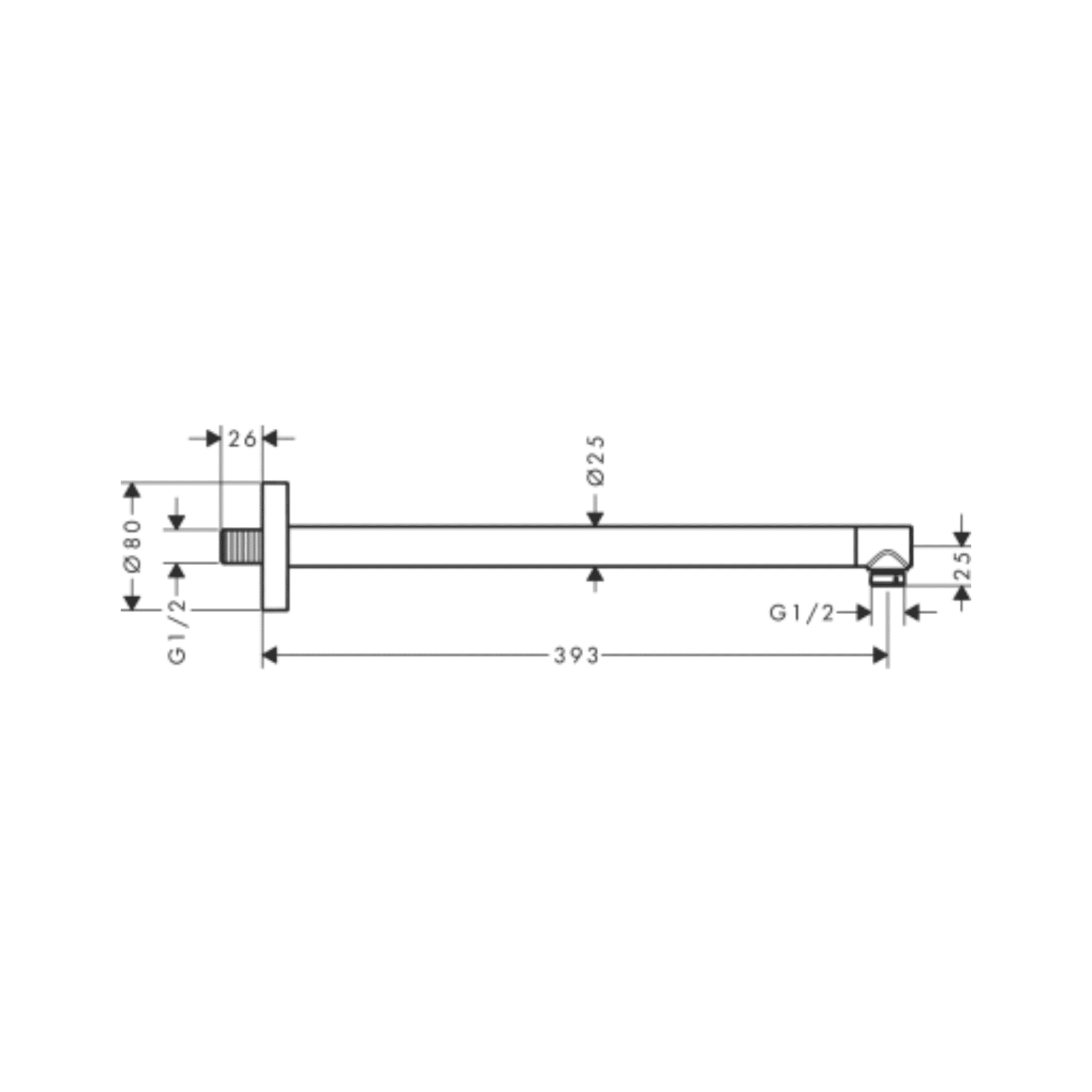 Brat de dus, 39 cm, Hansgrohe Pulsify - imagine 2
