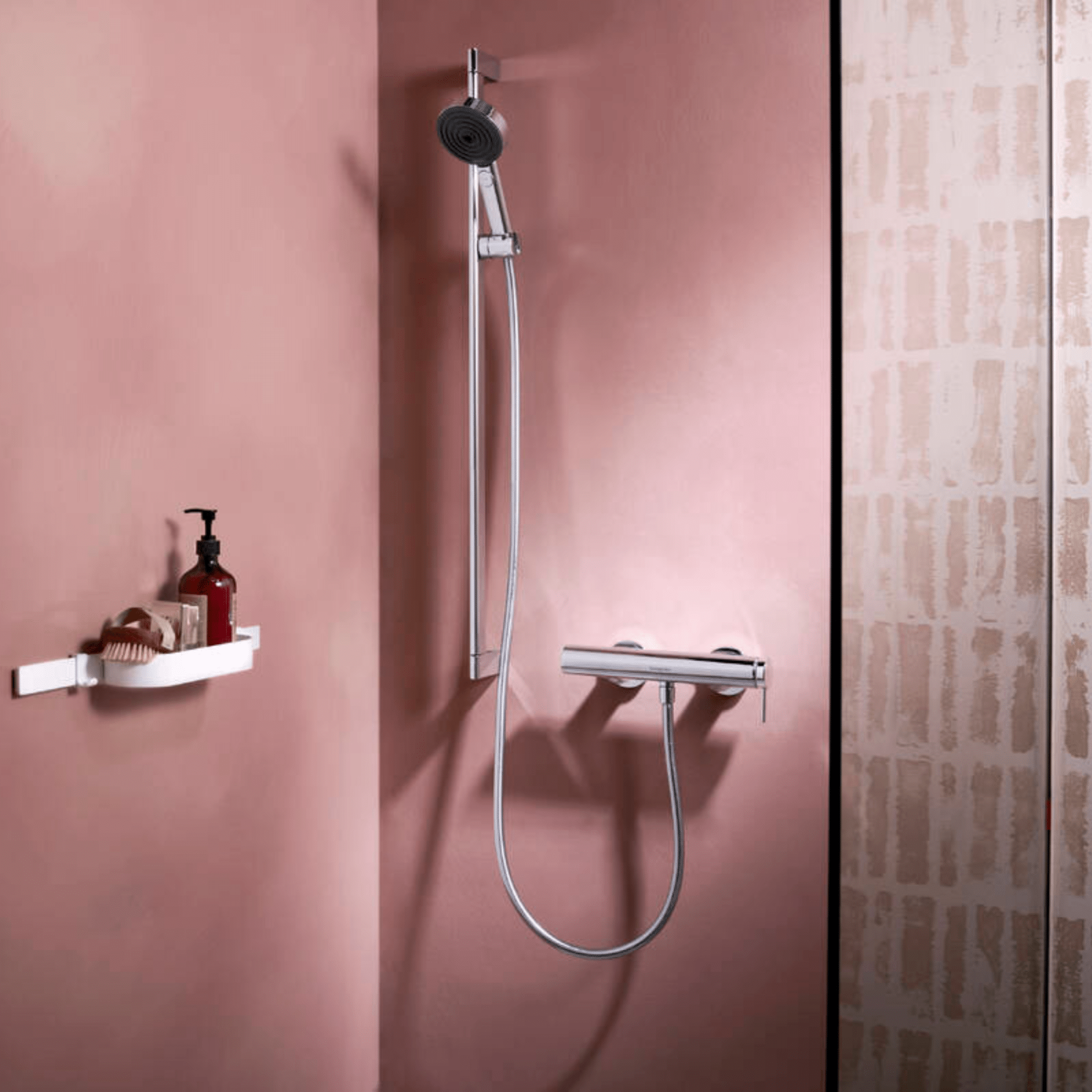 Baterie de dus, crom, Hansgrohe Tecturis S - imagine 2