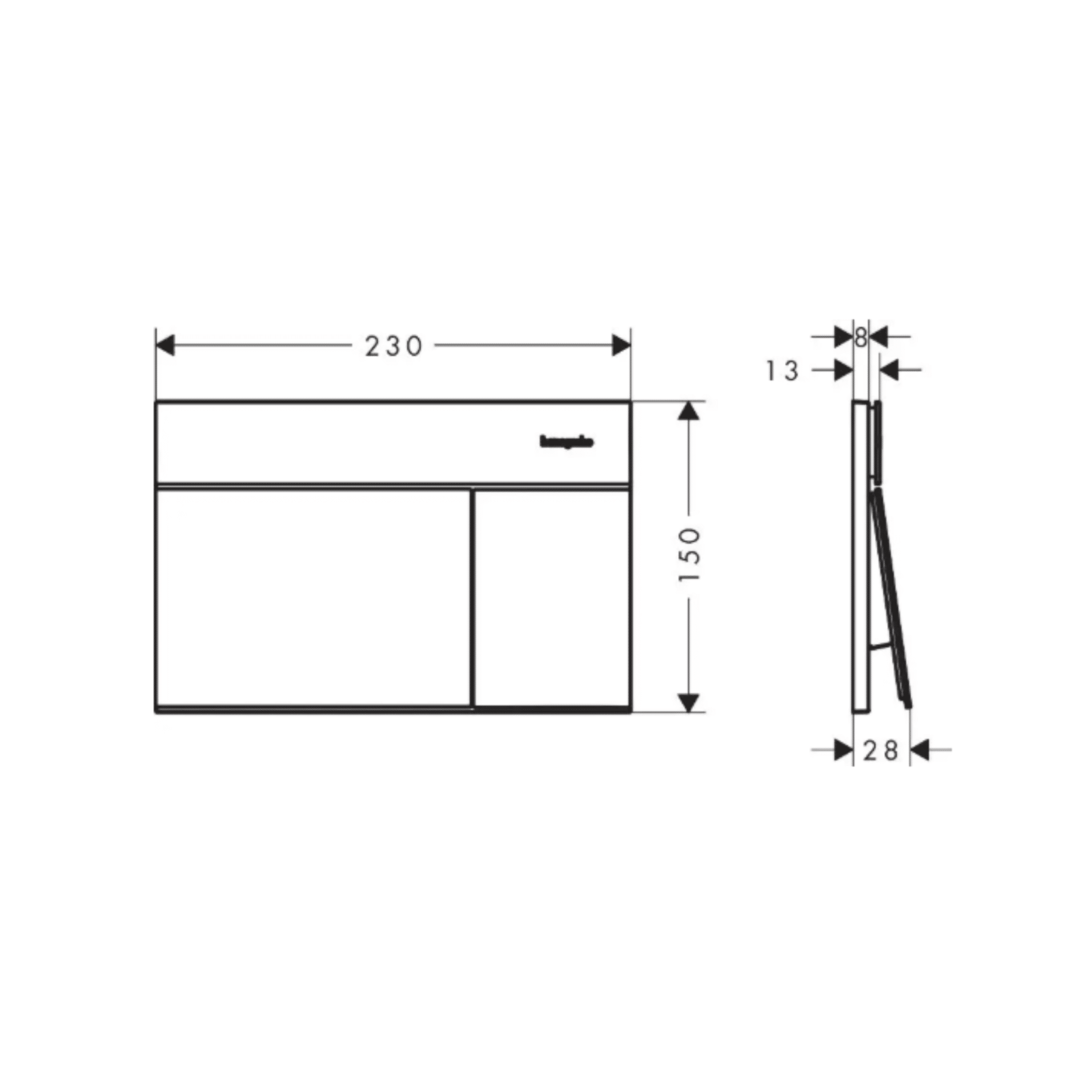Clapeta actionare crom, Hansgrohe iFrame Element E - imagine 3