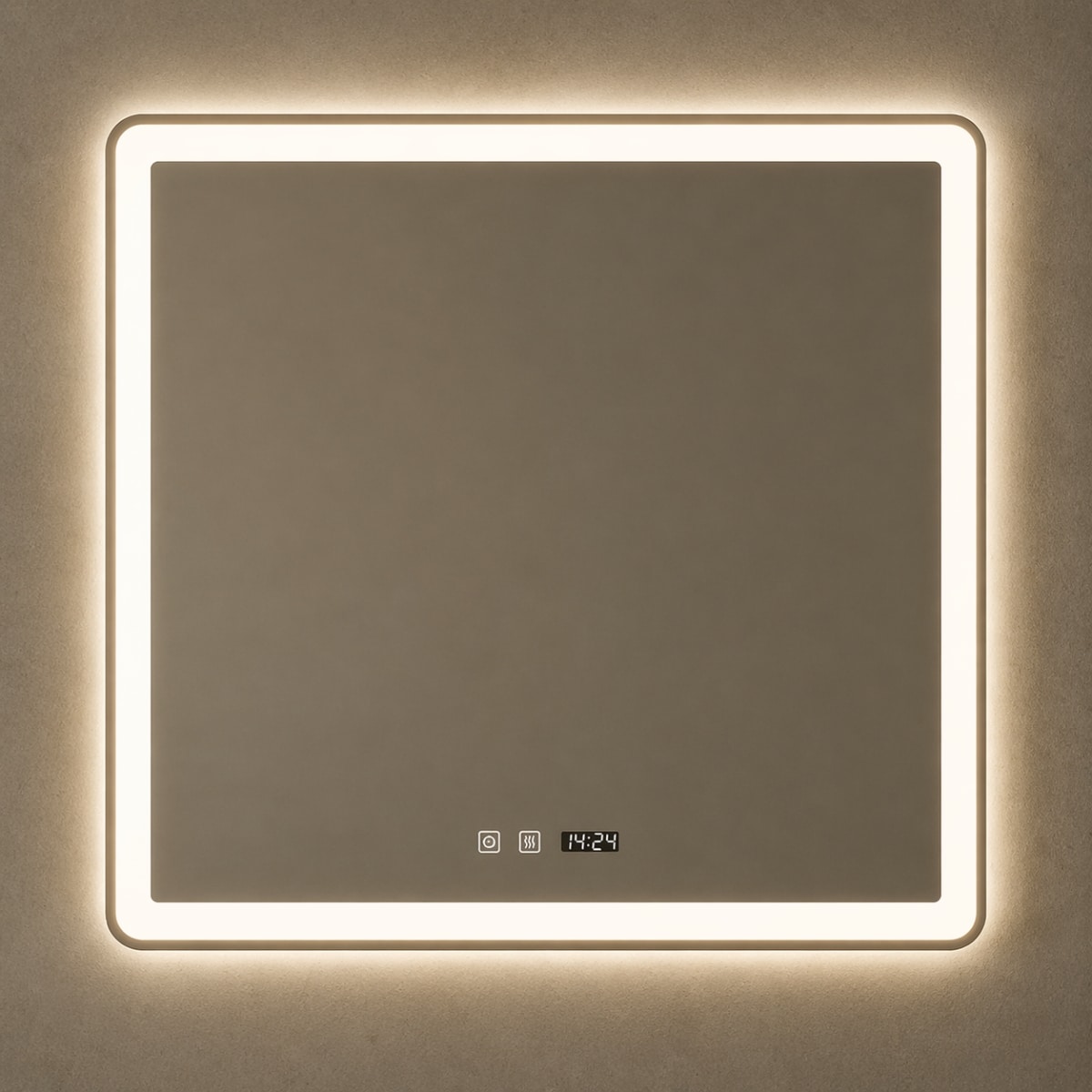 Oglinda baie Brunelleschi 100x75 cm LED touch rectangulara tip D
