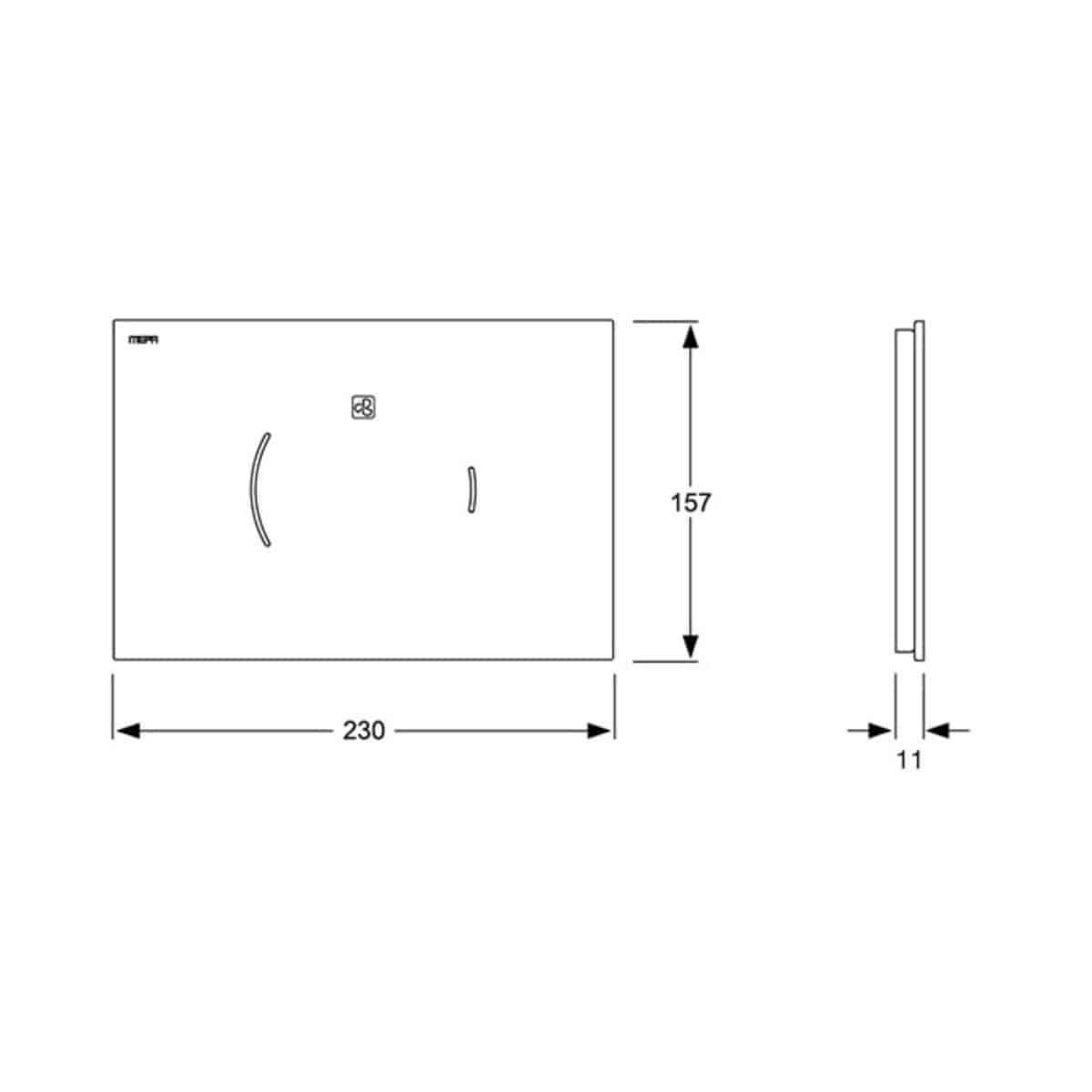 Clapeta WC electronica MEPA Sanicontrol sticla touch fara butoane - imagine 2