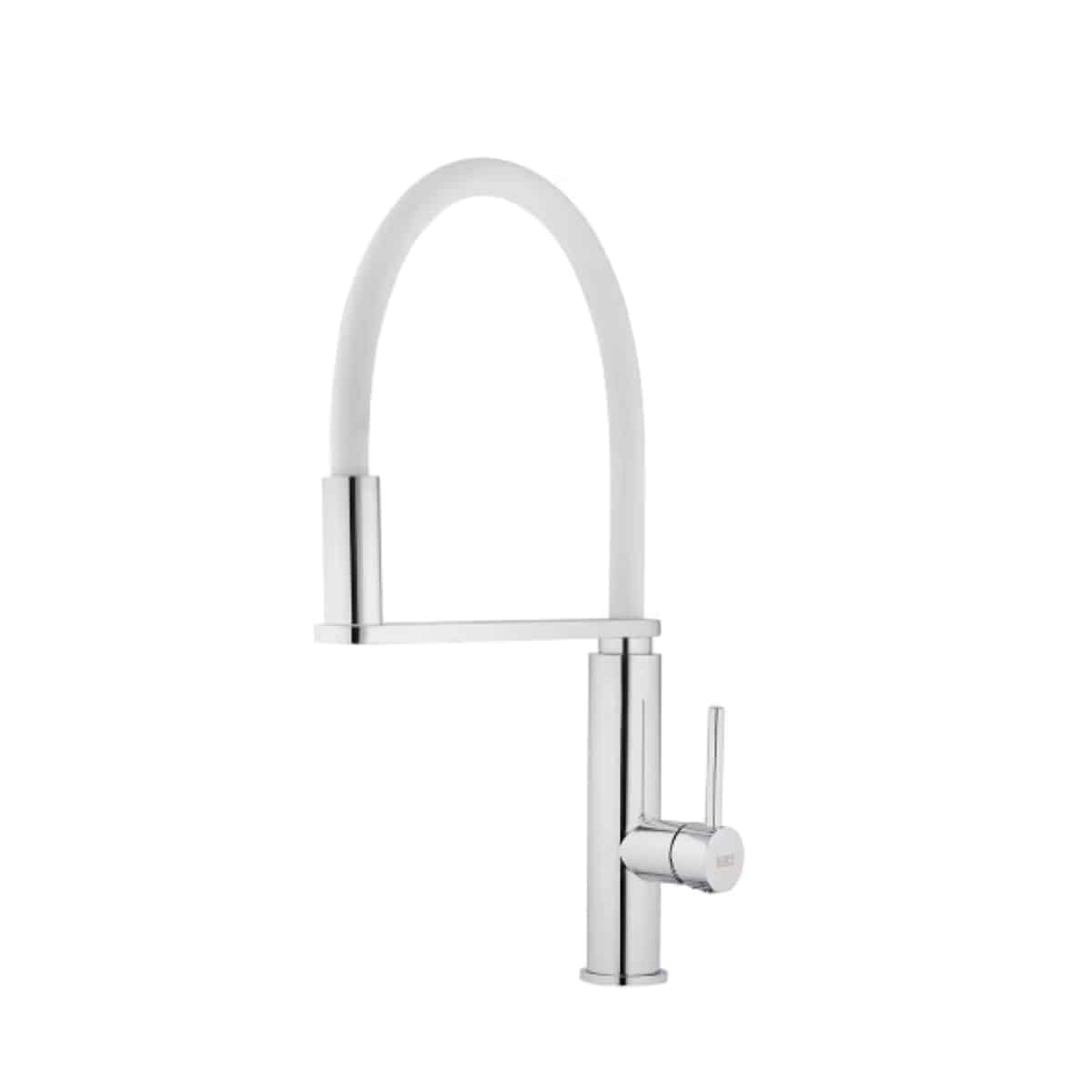 Baterie bucatarie alb crom pipa pivotanta 445 mm