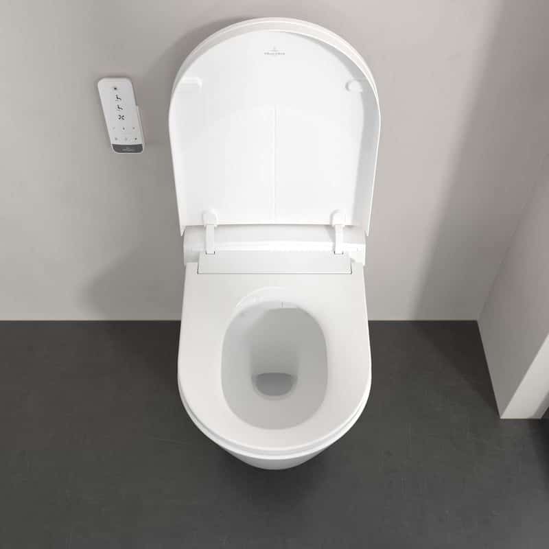 Set vas WC suspendat Villeroy&Boch Tivo rimless cu functie de bideu electric si capac softclose alb alpin - imagine 2