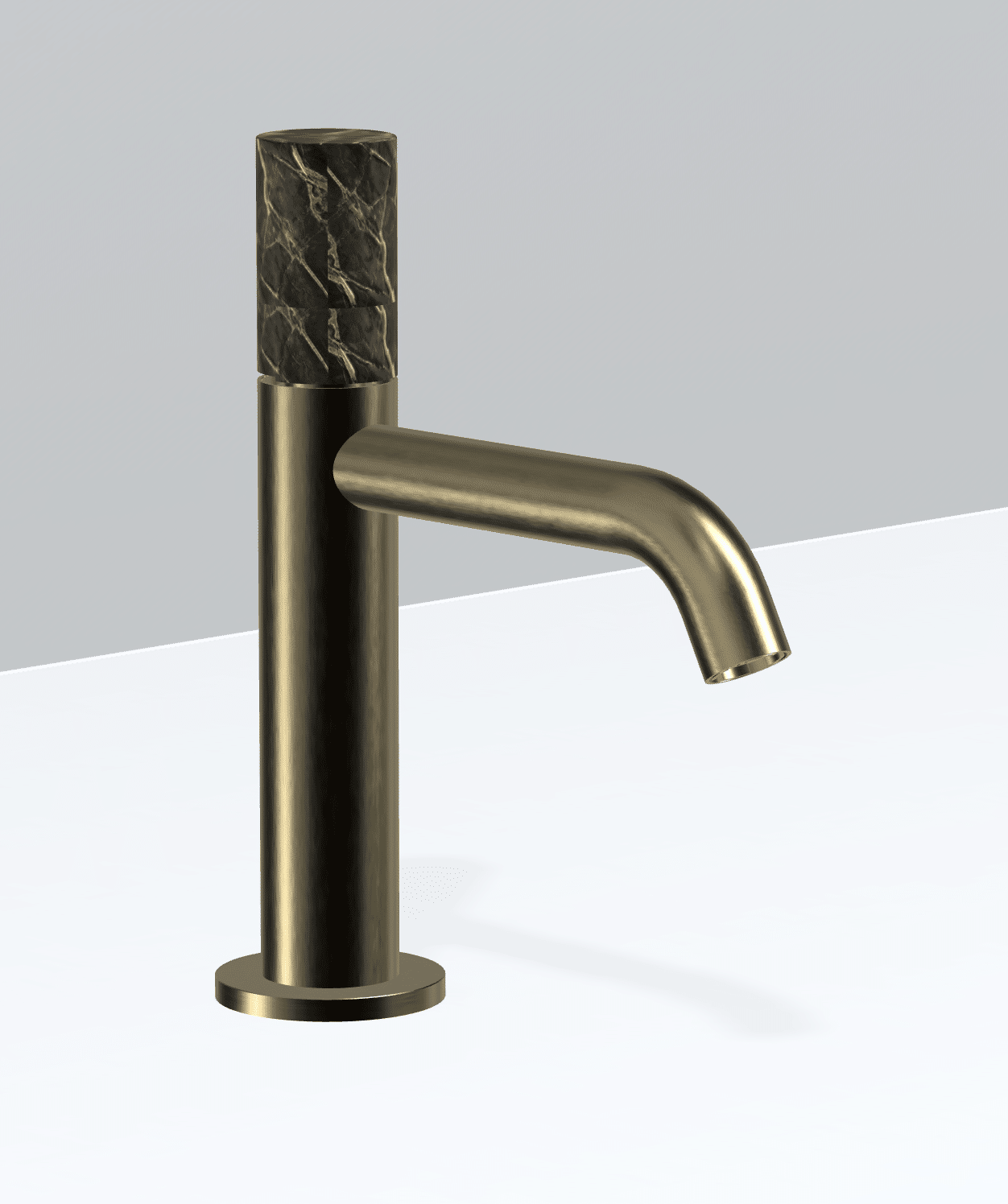 Baterie lavoar bronz BONGIO cu insertie marmura monocomanda design premium