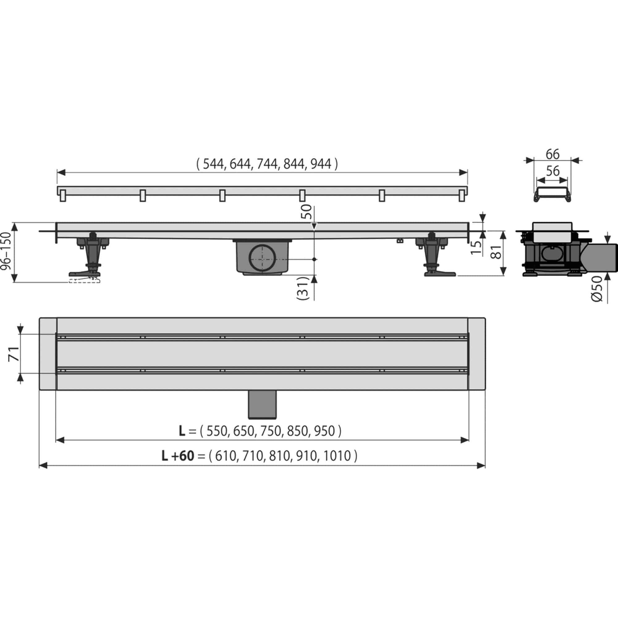Rigola de dus double ALCA 550M - imagine 2