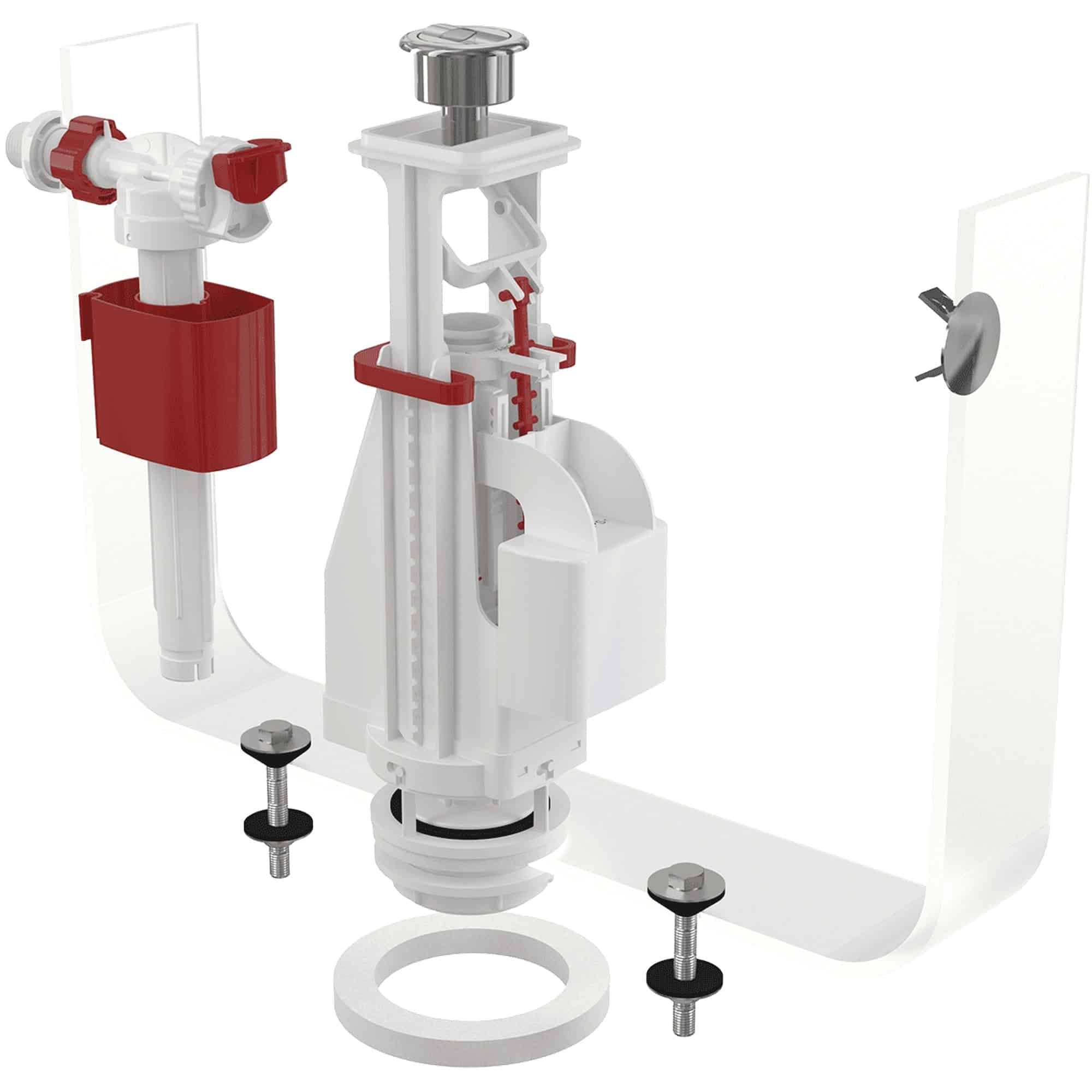 Chrom Mecanism de Rezervor pentru WC dubla apasare + flotor 1/2'' ALCA