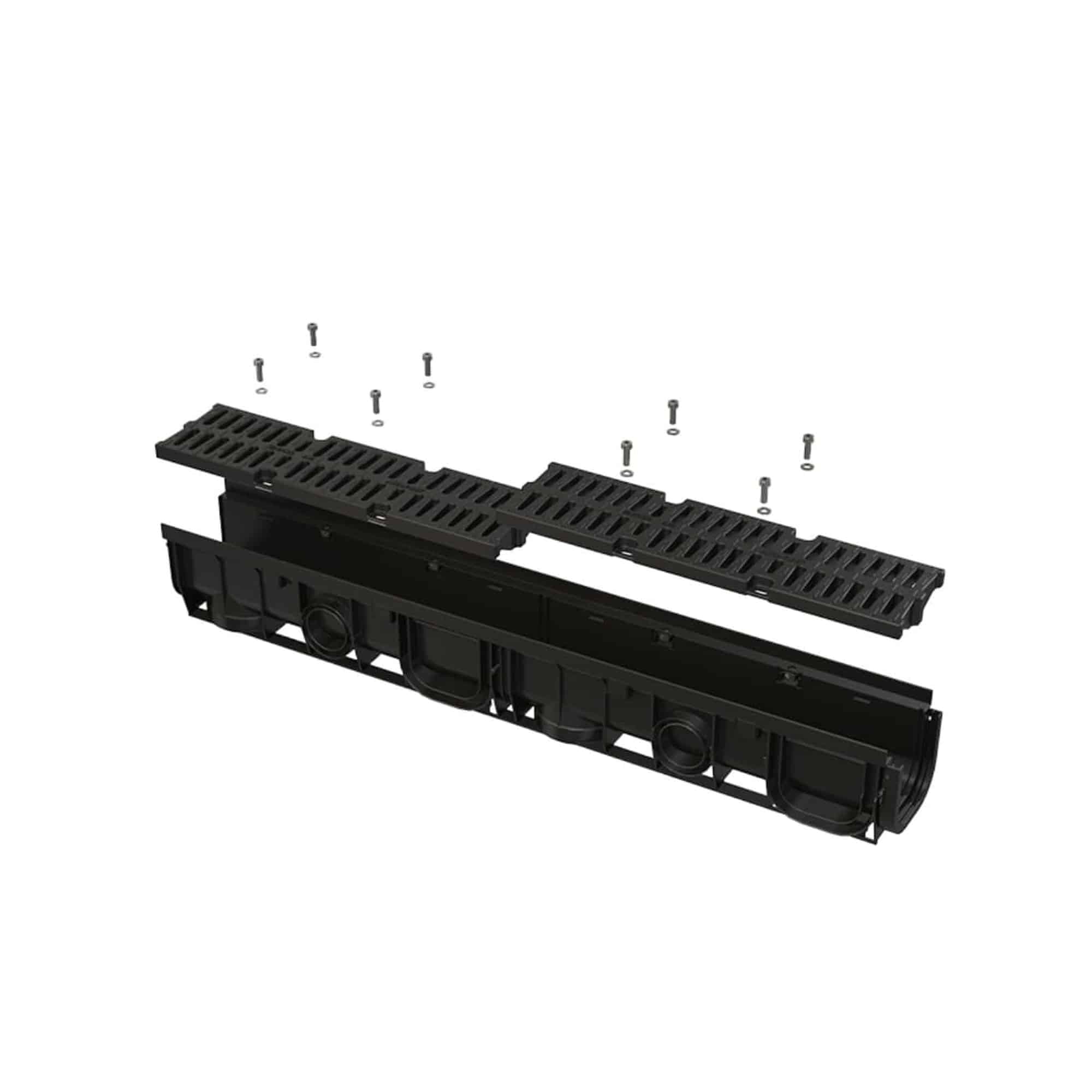 Rigola de exterior 100MM echipat cu rama si gratar plastic ALCA
