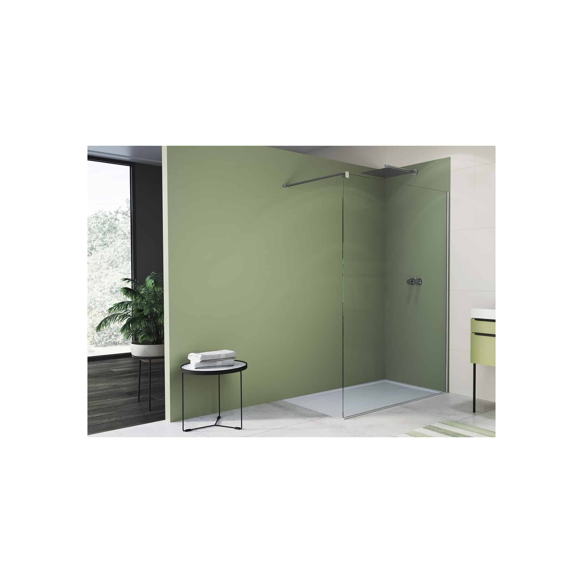Paravan dus walk-in Ronal SanSwiss Easy STR4P 1100x2000 mm, Crom lucios, sticla securizata 8mm anticalcar