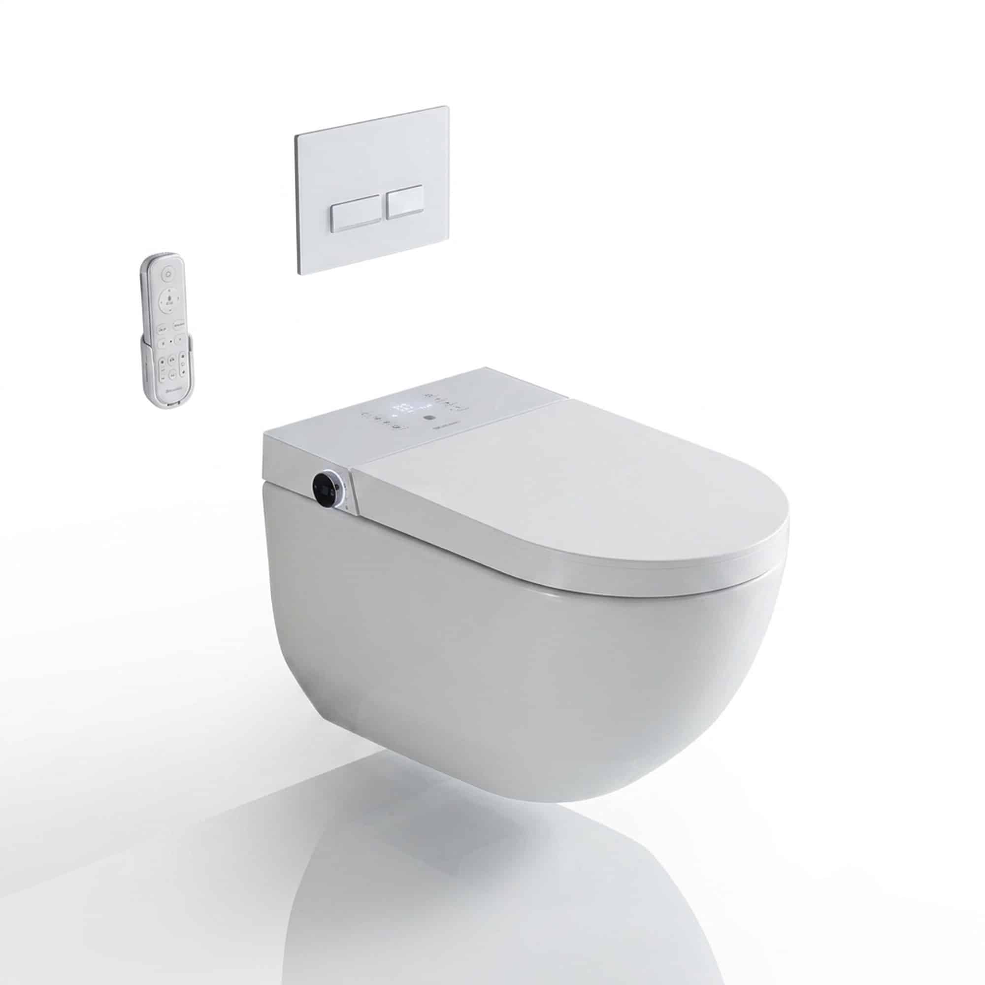 Set vas WC suspendat inteligent cu cadru si capac duroplast, alb