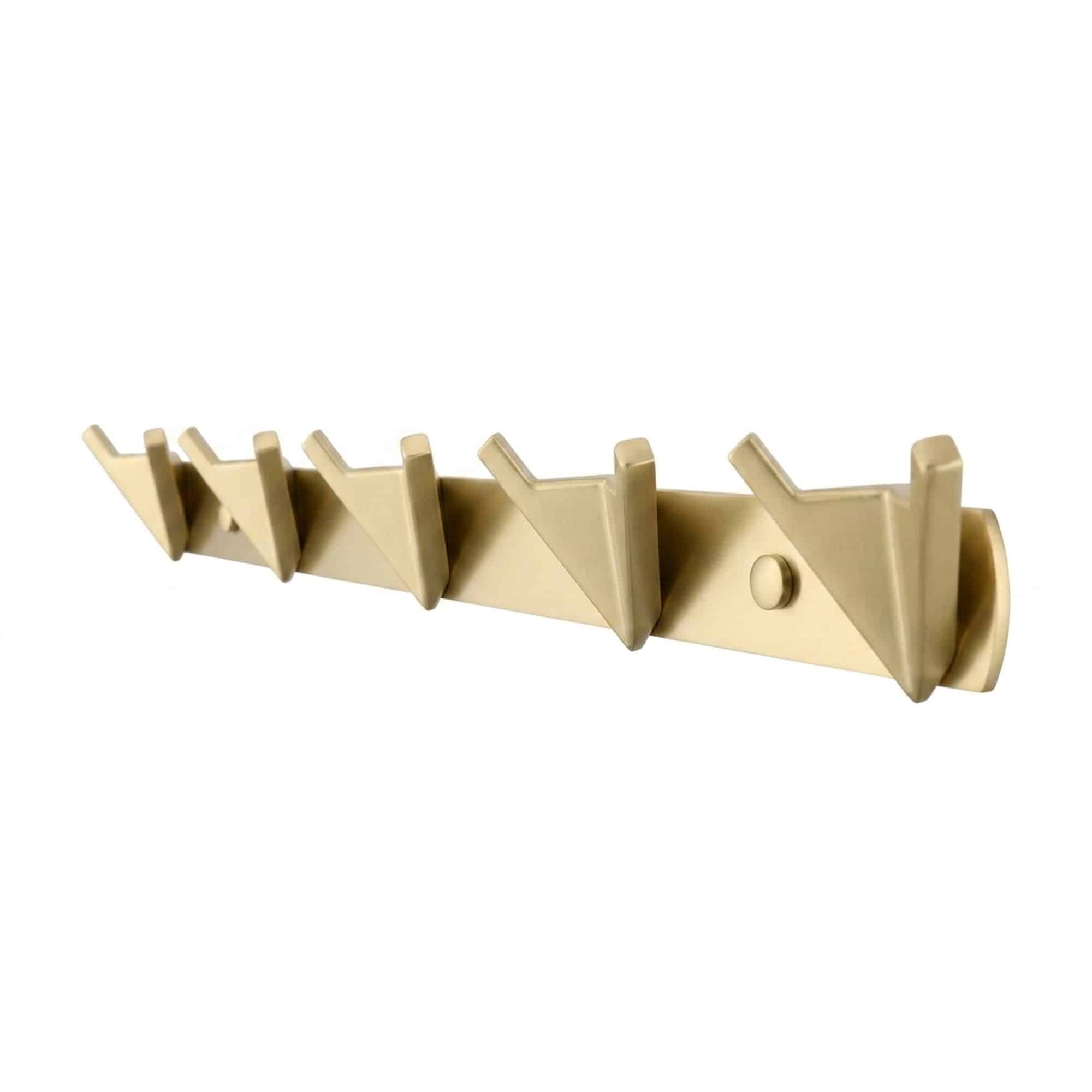 Cuier cu 5 agatatori din aliaj de zinc, auriu periat