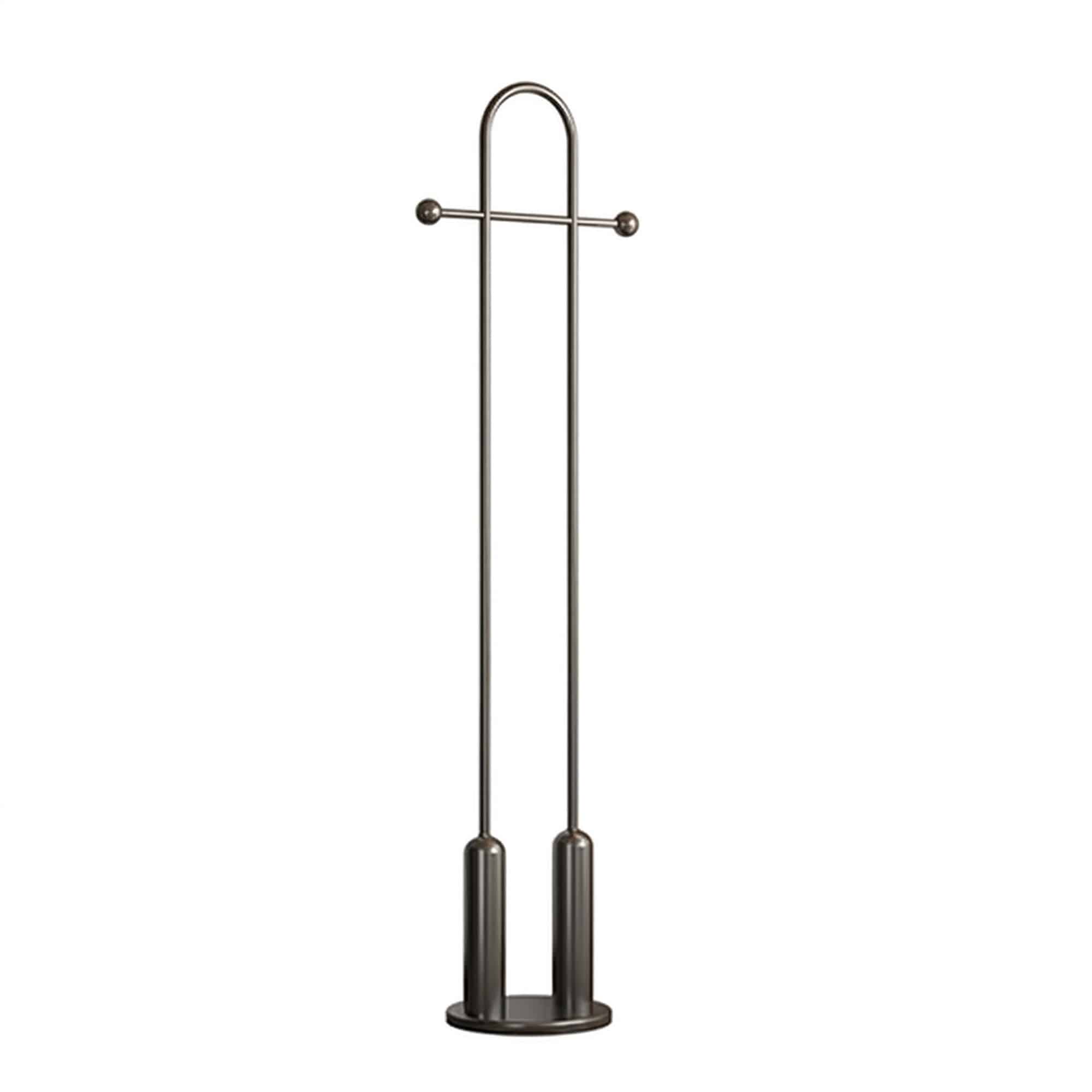 Cuier freestanding din otel inoxidabil lucios cu baza cu marmura naturala