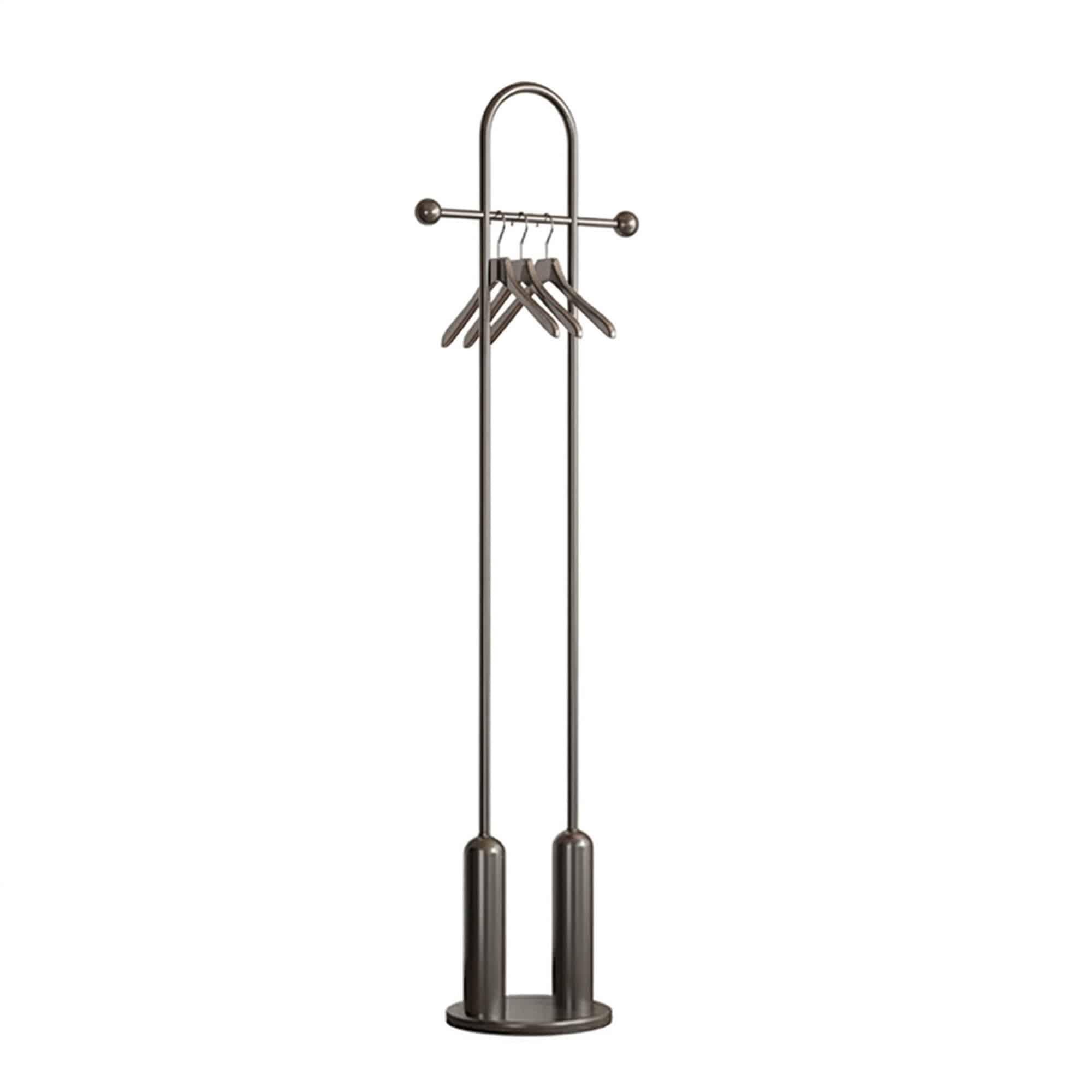 Cuier freestanding din otel inoxidabil Gri Titan cu baza cu marmura naturala