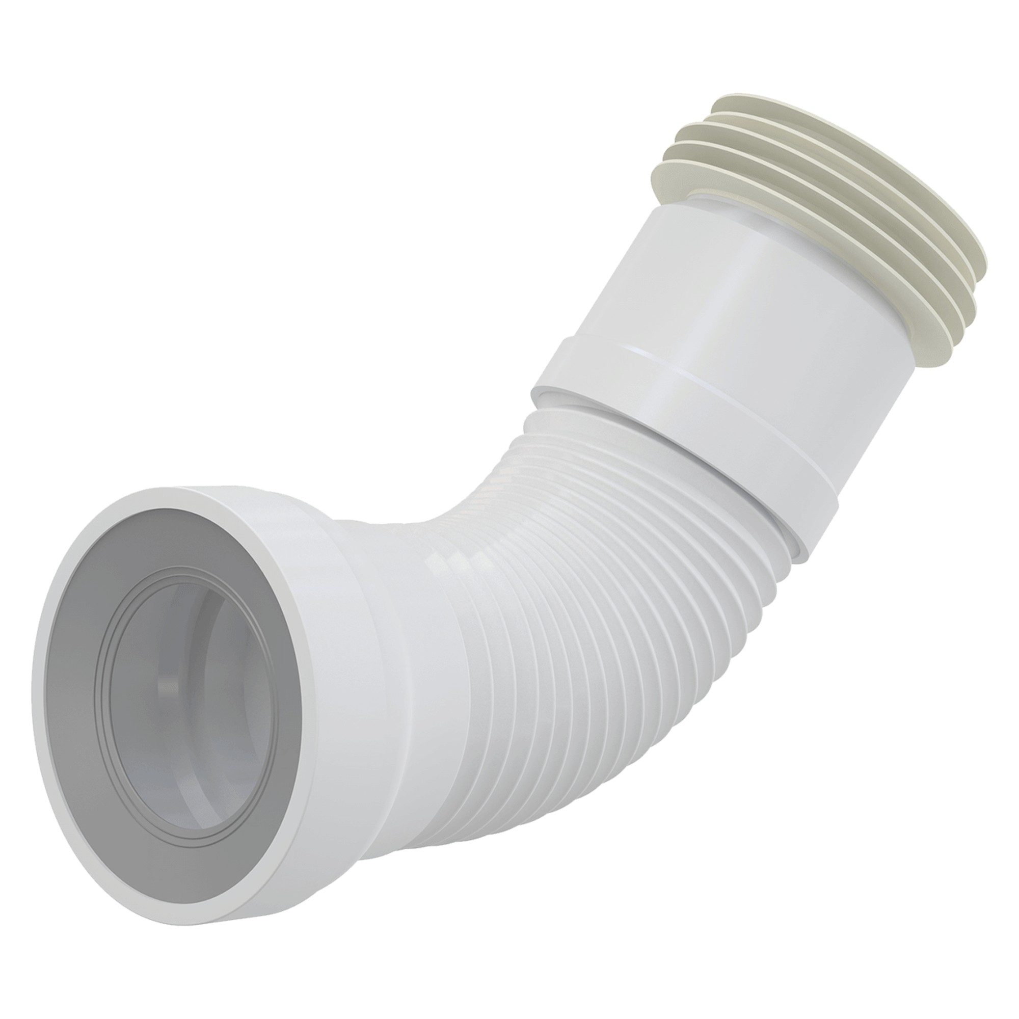 Racord flexibil WC Alcadrain A970, lungime reglabila 280-550 mm, polipropilena alba