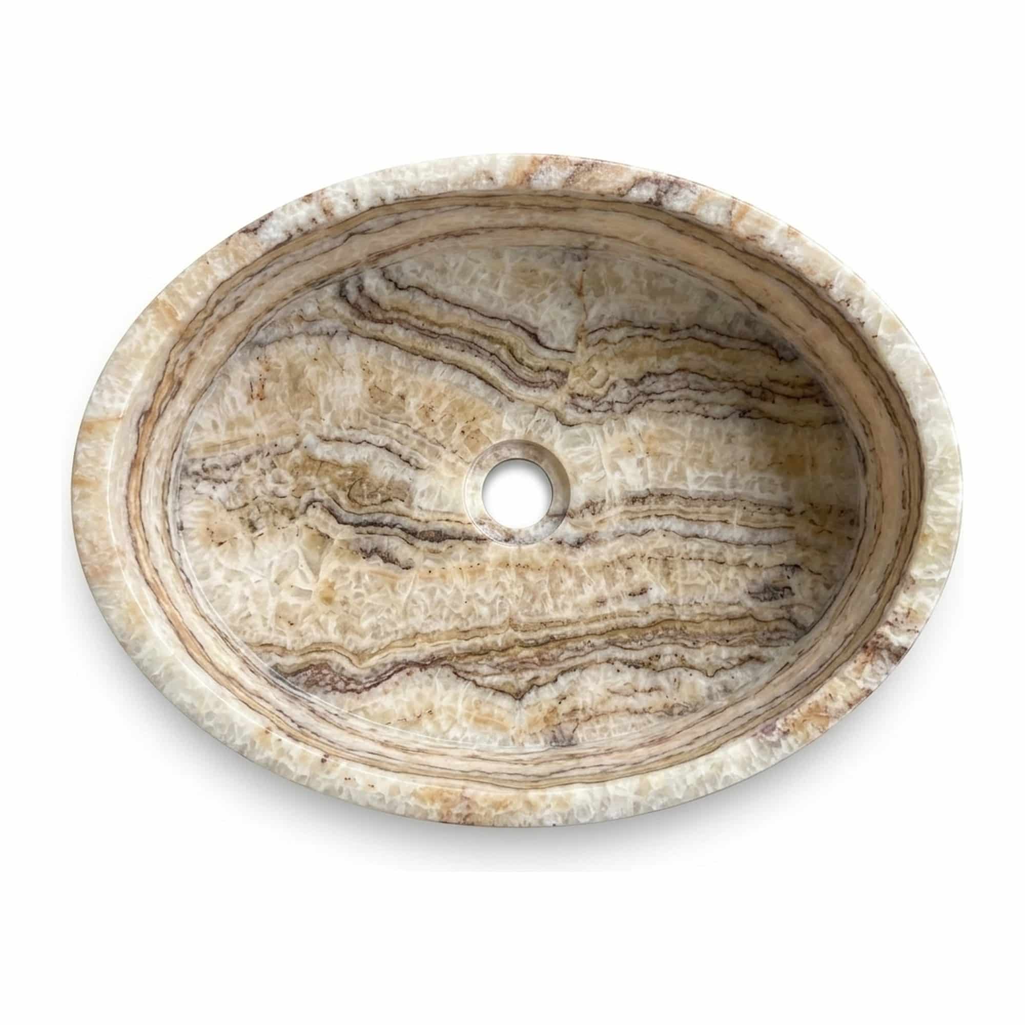Lavoar oval din marmura naturala  Ø330 × H130 mm