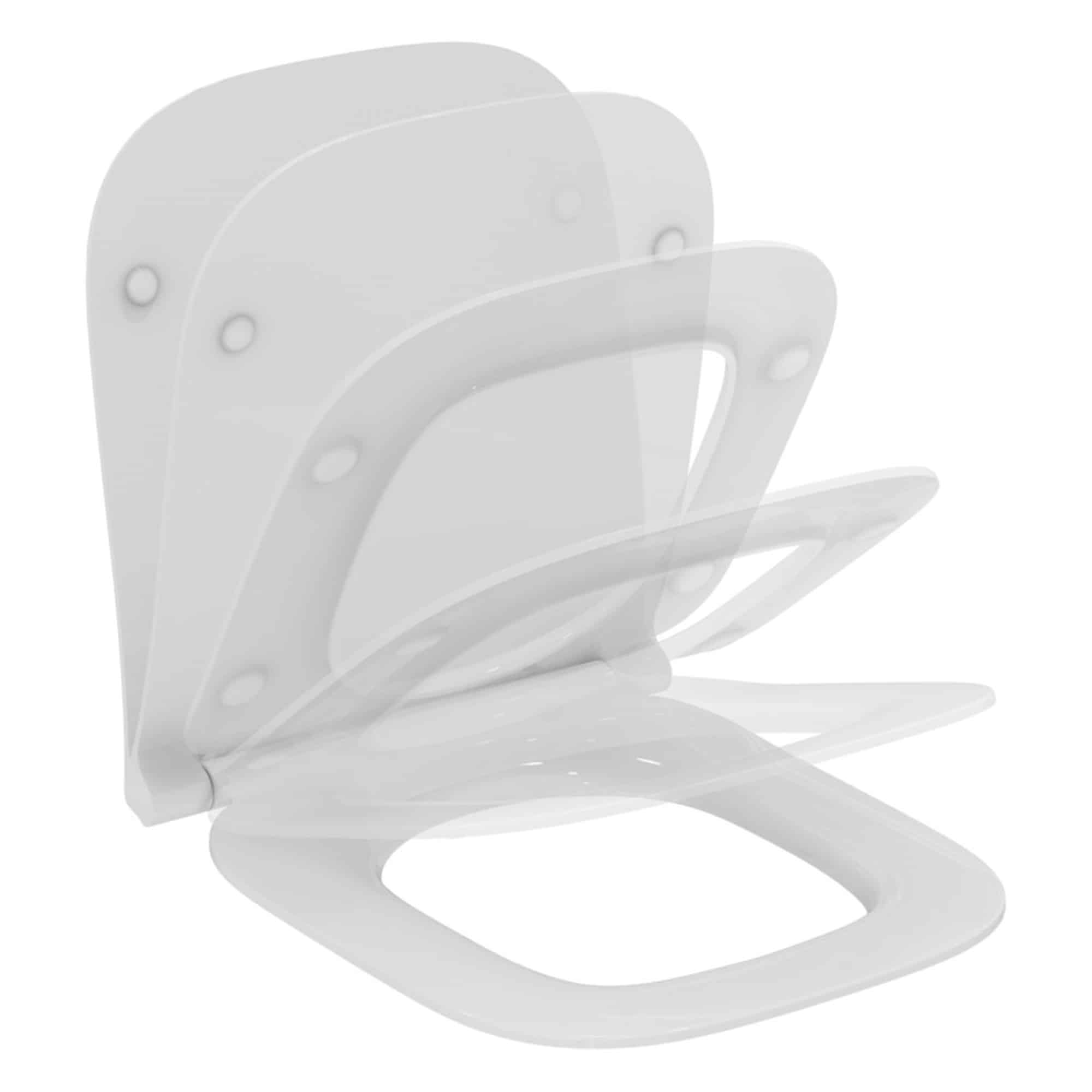 Capac WC Ideal Standard i.Life S T532901, 360x410x50 mm, inchidere lenta, alb lucios