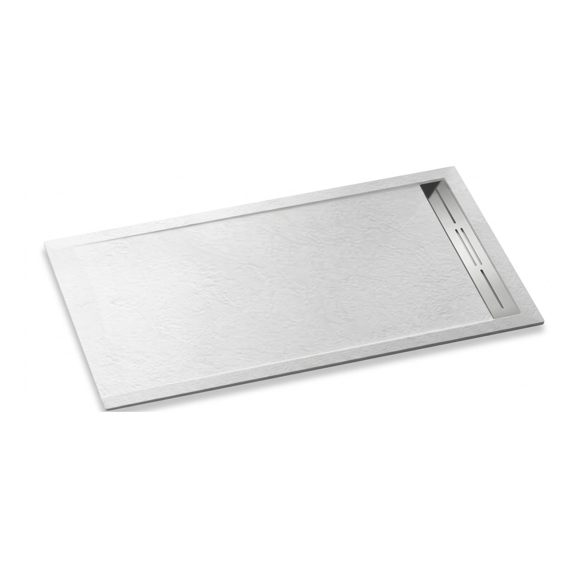 Cadita dus SanSwiss W36AS14008004, acril, alb aspect de piatra