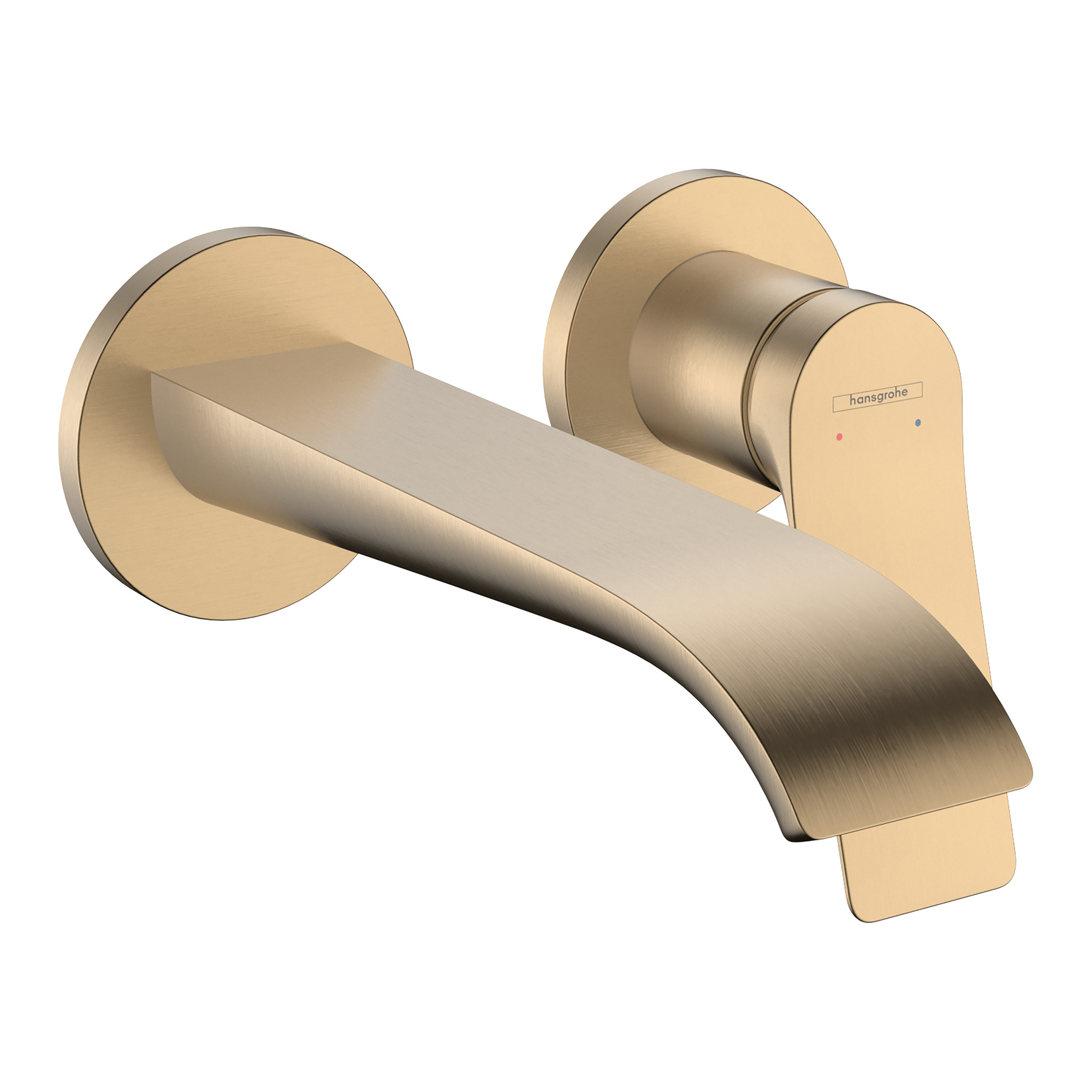Baterie lavoar incastrata Hansgrohe Vivenis pipa 192 mm EcoSmart bronz periat, set de finisaj