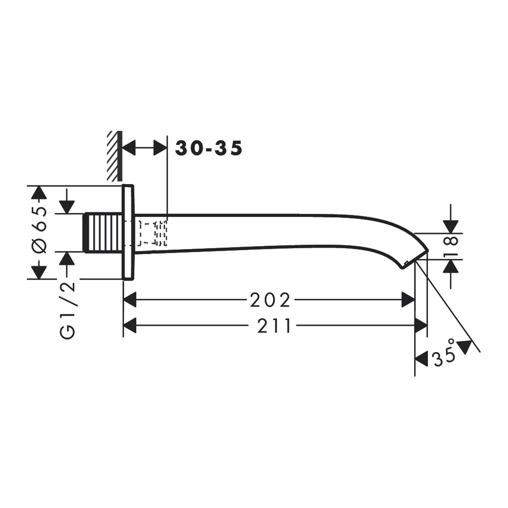 Pipa cada Hansgrohe Vivenis 202 mm bronz periat - imagine 3