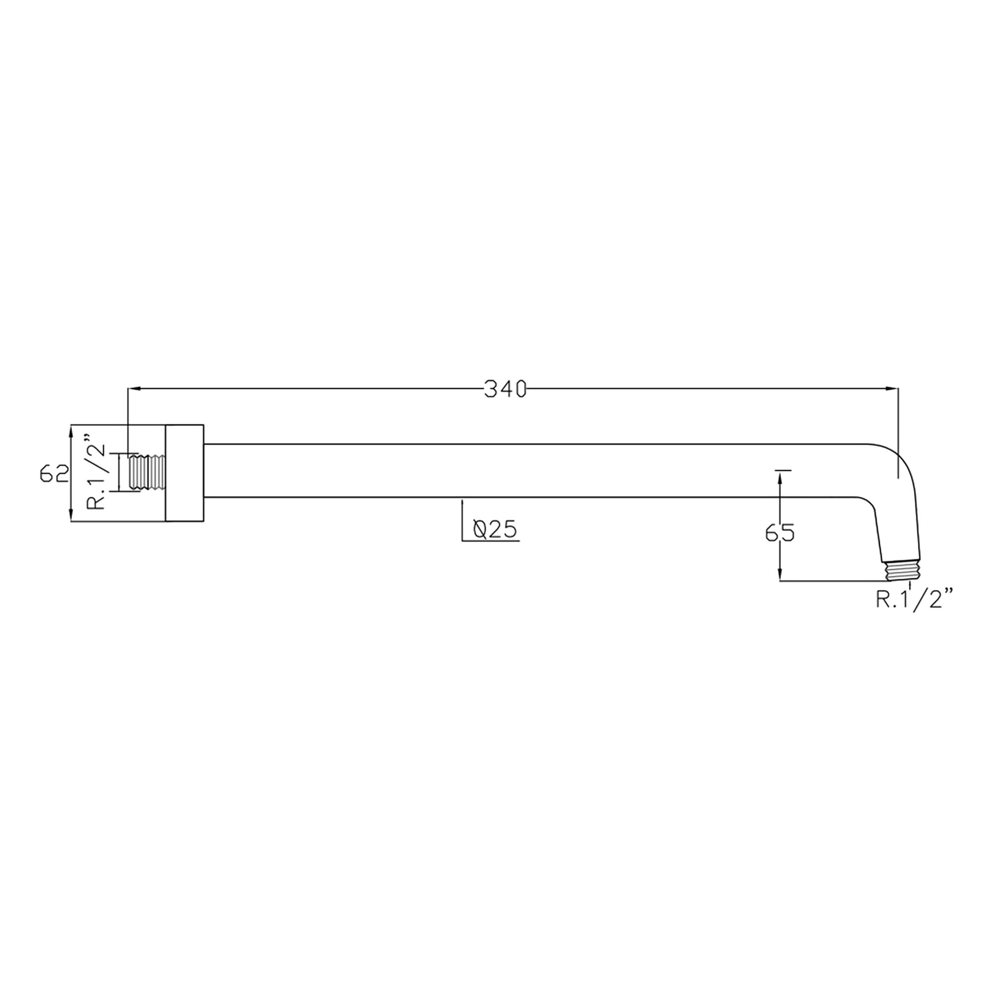 Brat de dus de perete Tube BOET auriu periat - imagine 2